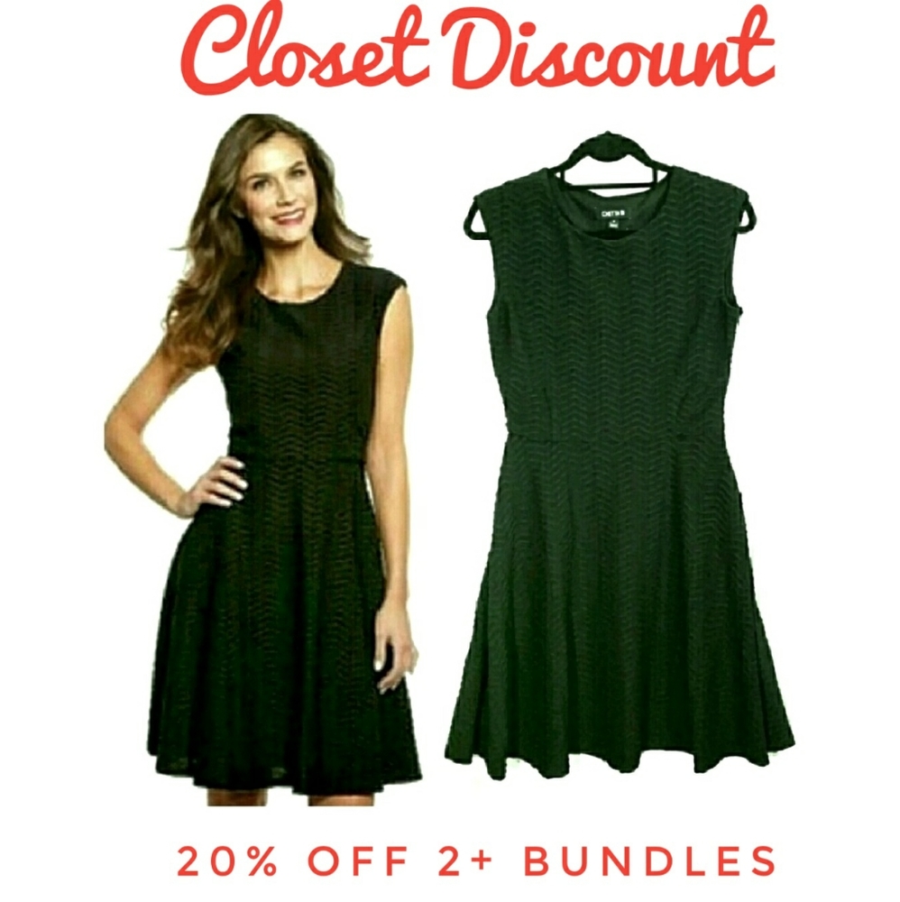 Chetta B 8 Wavy Ribbed Fit Flare Black (A)